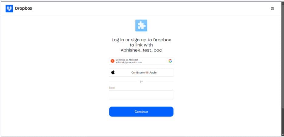 Login to DropBox